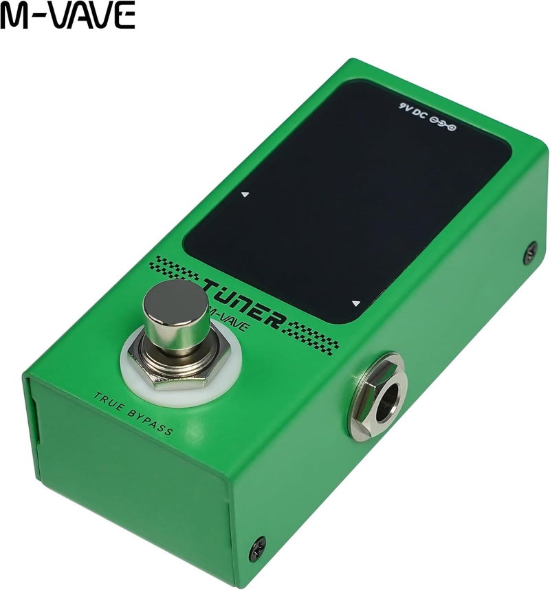 IOppWin High-Precision Chromatic Guitar Tuner Pedal - Compact Metal True Bypass Stompbox with LED Display for Bass, 12-String Guitar & Instruments, 12Hz-4186Hz Range (Green) - Image 5